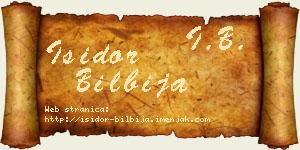 Isidor Bilbija vizit kartica
